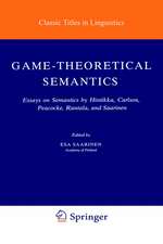 Game-Theoretical Semantics: Essays on Semantics by Hintikka, Carlson, Peacocke, Rantala and Saarinen