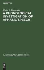 A Phonological Investigation of Aphasic Speech