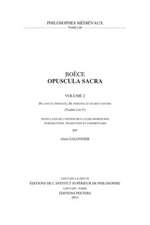 Boece, Opuscula Sacra. Volume 2. de Sancta Trinitate, de Persona Et Duabus Naturis (Traites I Et V): Texte Latin de L'Edition de Claudio Moreschini