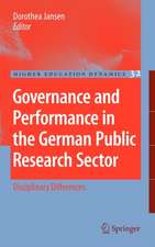 Governance and Performance in the German Public Research Sector: Disciplinary Differences