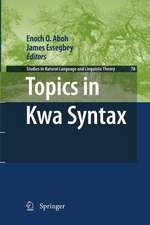 Topics in Kwa Syntax