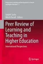 Peer Review of Learning and Teaching in Higher Education: International Perspectives