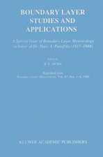 Boundary Layer Studies and Applications: A Special Issue of Boundary-Layer Meteorology in honor of Dr. Hans A. Panofsky (1917–1988)