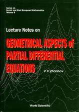 Lecture Notes on Geometrical Aspects of Partial Differential Equations