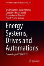 Energy Systems, Drives and Automations: Proceedings of ESDA 2019