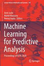 Machine Learning for Predictive Analysis: Proceedings of ICTIS 2020