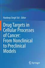 Drug Targets in Cellular Processes of Cancer: From Nonclinical to Preclinical Models