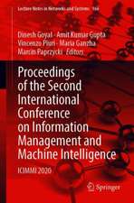 Proceedings of the Second International Conference on Information Management and Machine Intelligence: ICIMMI 2020