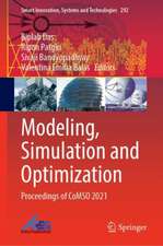 Modeling, Simulation and Optimization: Proceedings of CoMSO 2021