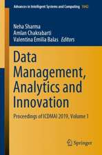 Data Management, Analytics and Innovation: Proceedings of ICDMAI 2019, Volume 1