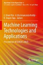 Machine Learning Technologies and Applications: Proceedings of ICACECS 2020