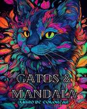 Gatos con mandalas - Libro para colorear para adultos. Hermosas páginas