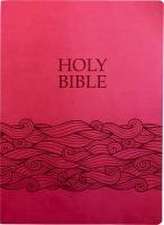 Kjver Holy Bible, Wave Design, Large Print, Berry Ultrasoft